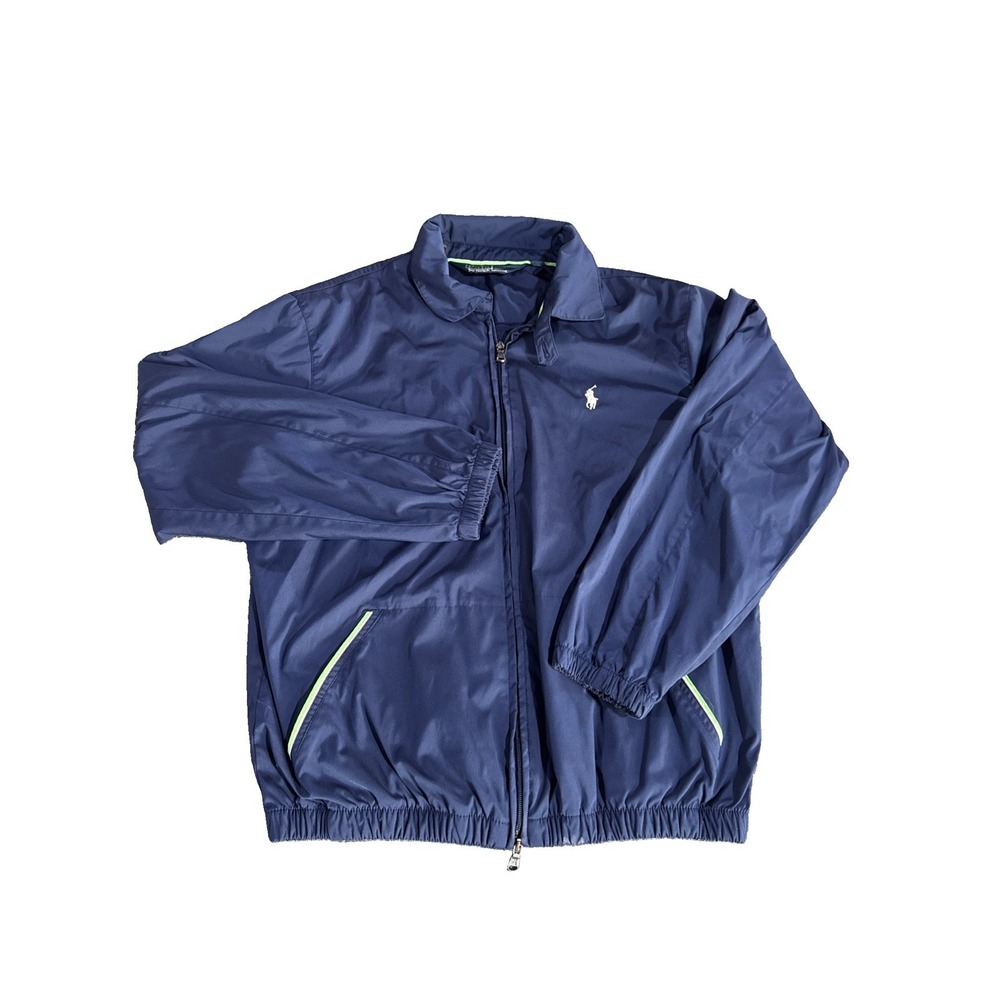 Polo Ralph Lauren Men's Windbreaker Jacket Full Zip Lined Blue Size Medium